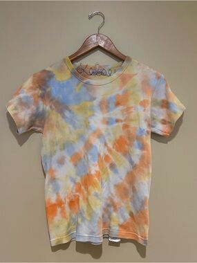 Pike Brothers Pastel Tie Dye Baby Tee Y2K Fitted Top Size M